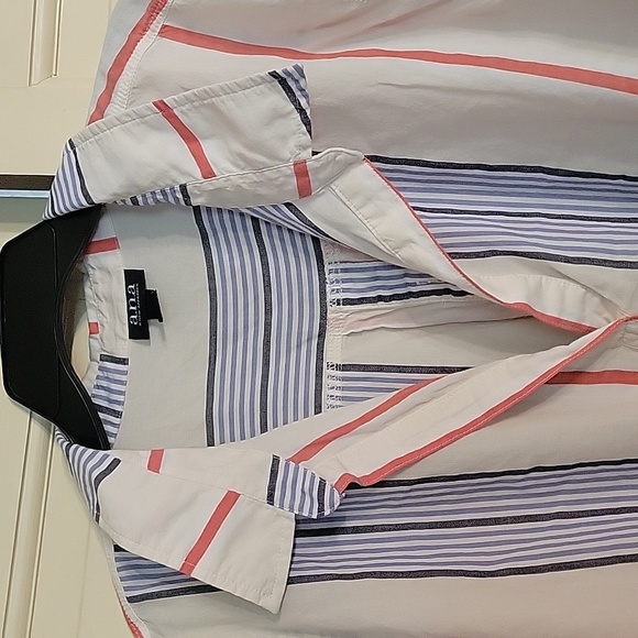 Striped Tie-front Blouse - Picture 3 of 7